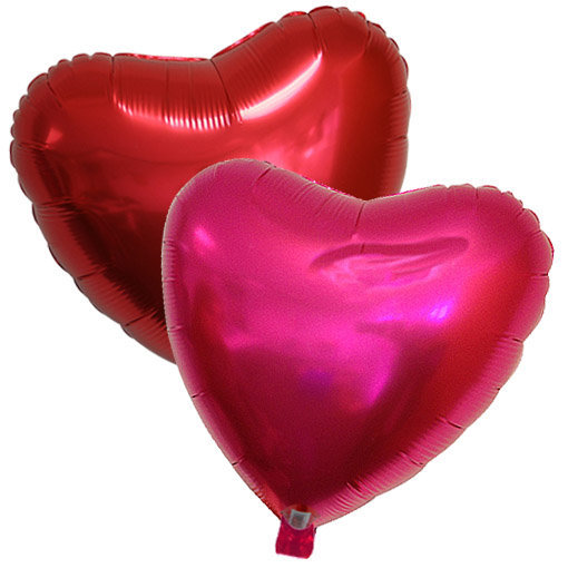 Ballon alu St Valentin en forme de cœur rose ou rouge 45cm - SKTV